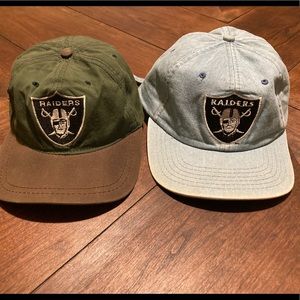 Bundle of (2) Vintage Oakland Raiders Strapback Hats